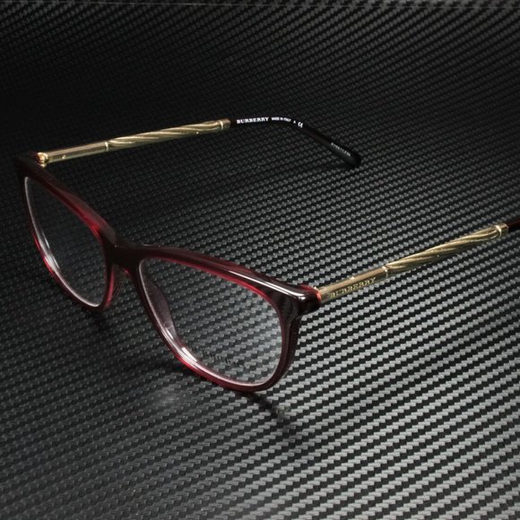 Burberry Rosy Red and Gold 52mm Eyeglasses - Picture 1 of 5